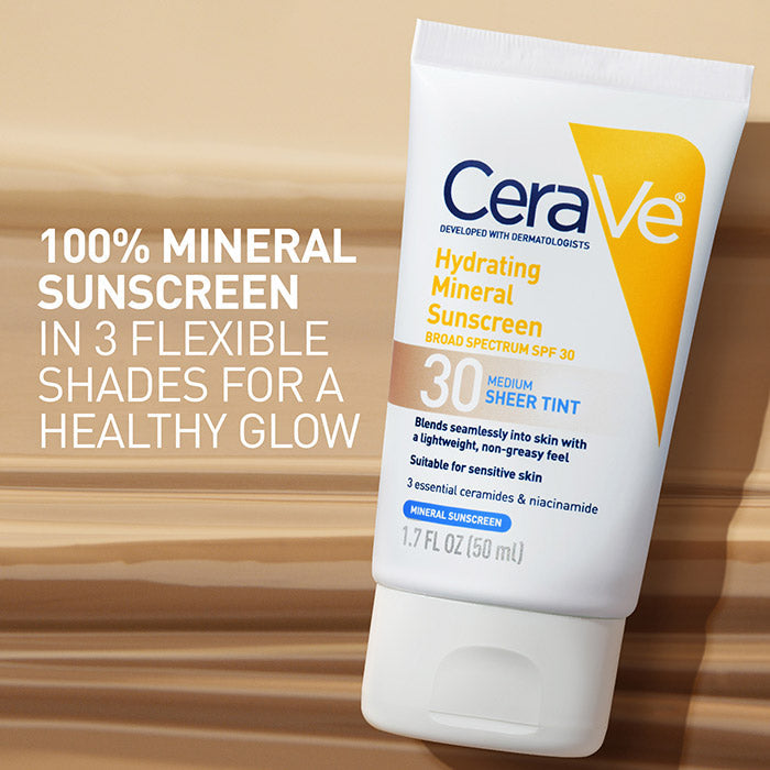 Hydrating Mineral Sunscreen SPF 30 Face Sheer Tint, Shade: Medium